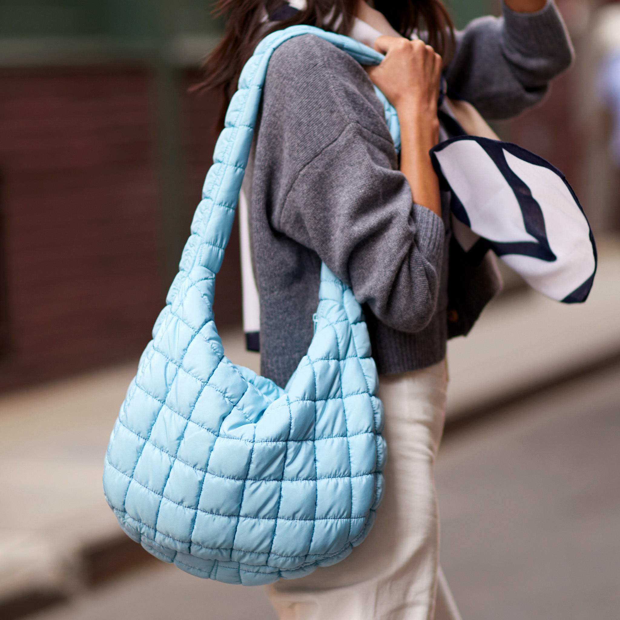 ◎COSYOI◎ FLOWER PADDED BAG ( BABY BLUE ) Ruffled Diaper Bag Baby blue | Mayoral ®