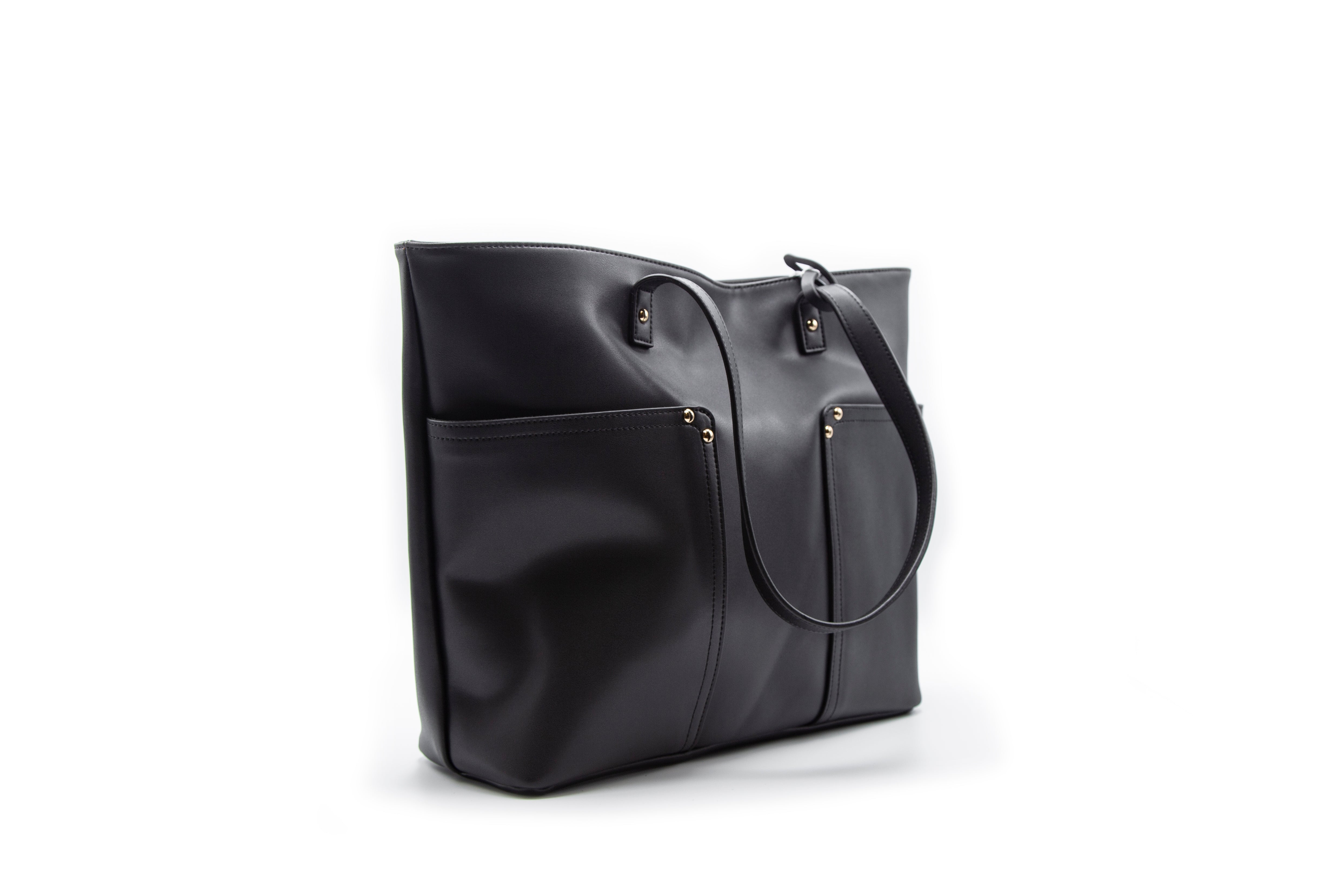 Vegan Leather Classic Tote - Black – Youzey